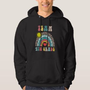 Sudadera Equipo 4to Grado Corazón de Arcoíris Lindo Primer
