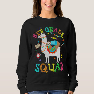 Sudadera Equipo 8vo Grado Squad Llama Perezoso Regreso a Cl