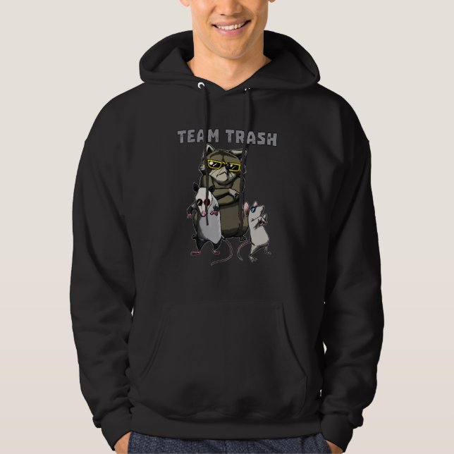 Sudadera Equipo Basura Zarigüeya Mapache Rata  Animales Bas (Anverso)