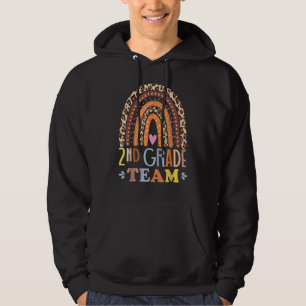 Sudadera Equipo de 2do Grado Cute Leopardo Arcoíris Regreso