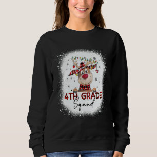 Sudadera Equipo de 4to Grado Cuadro Reno Gorro de Santa Mae