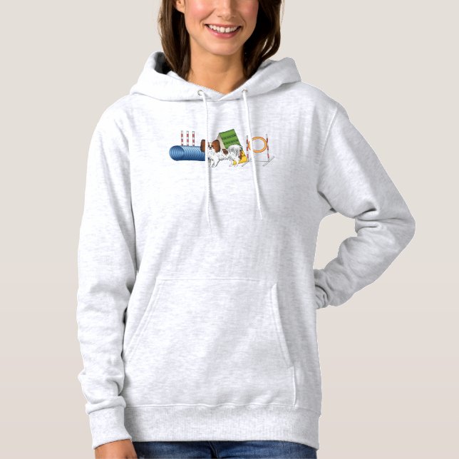 Sudadera Equipo de agilidad para perro de raza Papillon de  (Anverso)
