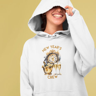 Sudadera Equipo de Año Nuevo con Acuarela Negra y Dorada
