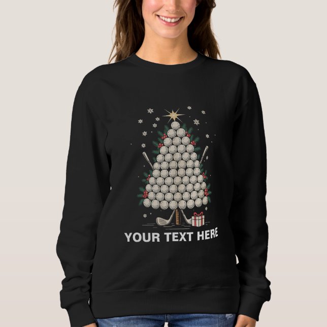 Sudadera Equipo de árbol de Navidad de golf personalizado F (Anverso)