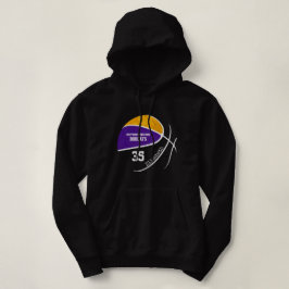 Sudadera equipo de baloncesto de oro morado personalizado n
