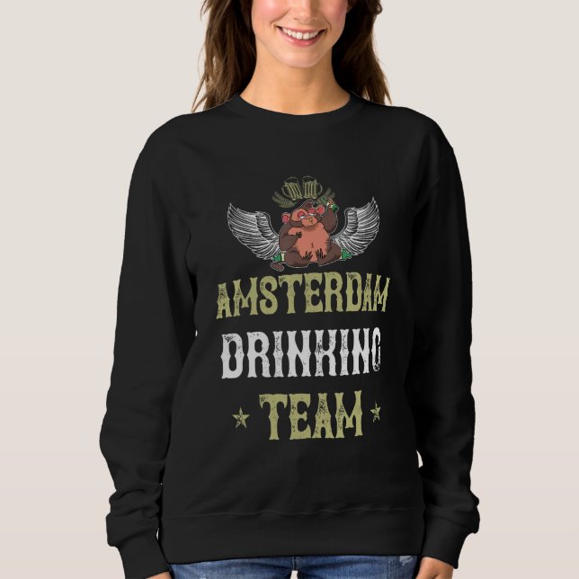 Sudadera Equipo de bebida de Ámsterdam Cerveza Vacaciones d (Anverso)