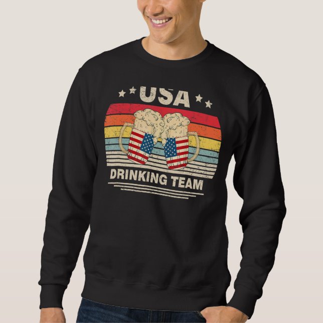 Sudadera Equipo De Bebida De Eeuu Fiesta Bandera Estadounid (Anverso)