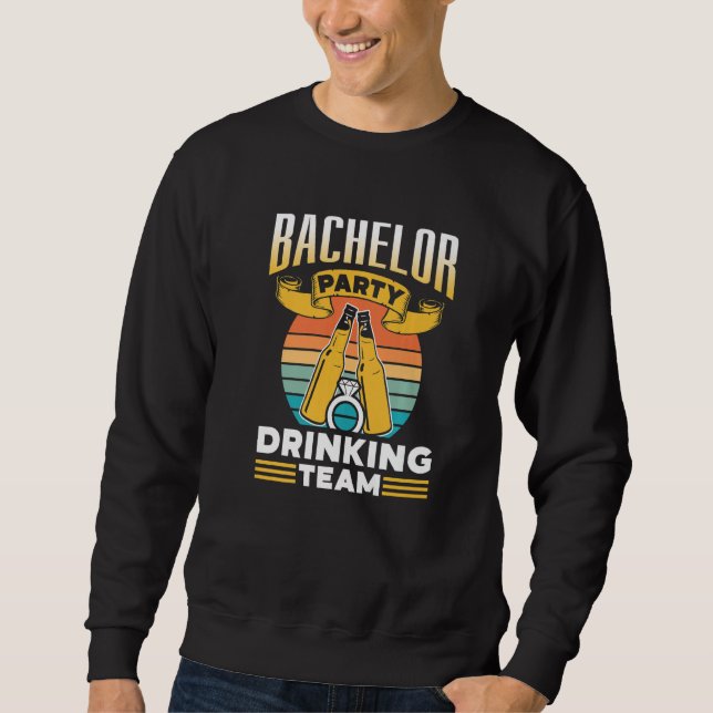Sudadera Equipo de Bebida para Despedida de Soltero Novio N (Anverso)