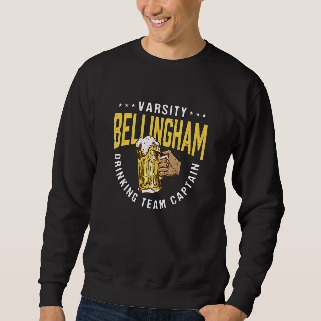 Sudadera Equipo de Bebidas de Bellingham Capitán Beer Humor (Anverso)