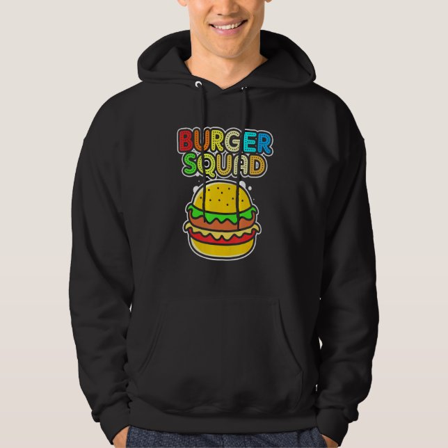 Sudadera Equipo de comida rápida Cheeseburger Burger Squad (Anverso)