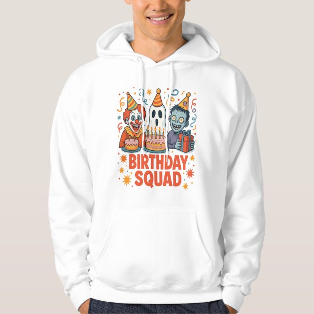 Sudadera Equipo de Cumpleaños de Halloween Payaso Espeluzna (Anverso)