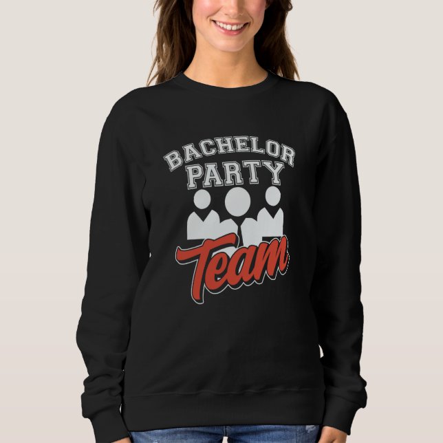 Sudadera Equipo de Despedida de Soltero Novio Novia (Anverso)