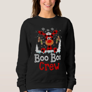 Sudadera Equipo de Enfermera Reno Navidad Bufalo Cuadros