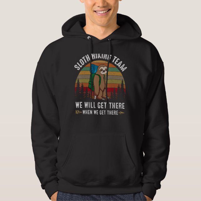 Sudadera Equipo de eslogan de senderismo Cute Sloth Lover (Anverso)