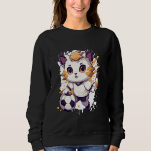 Sudadera Equipo De Fútbol De Gato Jugando Fútbol