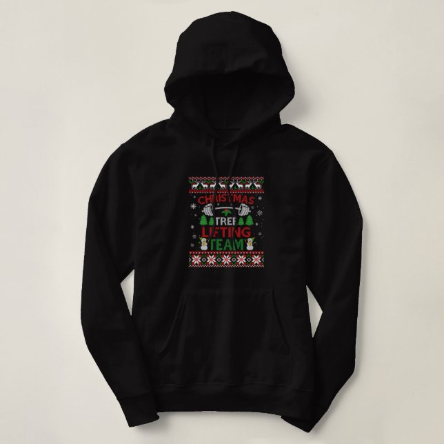 Sudadera Equipo de levantamiento de árbol de navidad Funny  (Diseño del anverso)