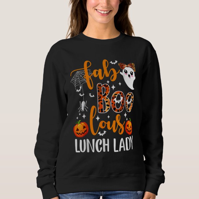 Sudadera Equipo De Maestra De Almuerzo Lous Boo Fab Leopard (Anverso)