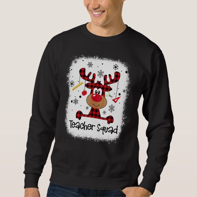 Sudadera Equipo De Maestros Blanqueados Reno Maestro Navida (Anverso)