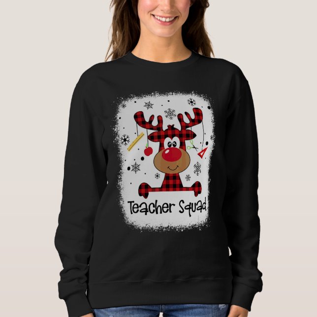 Sudadera Equipo De Maestros Blanqueados Reno Maestro Navida (Anverso)