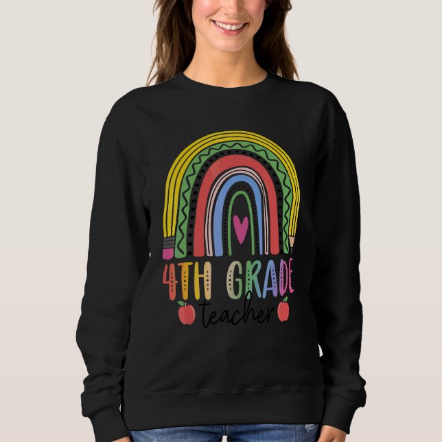 Sudadera Equipo de maestros de arcoiris de 4to grado Equipo (Anverso)