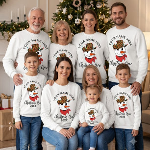 Sudadera Equipo de Navidad Personalizado Familia Copo de Ni