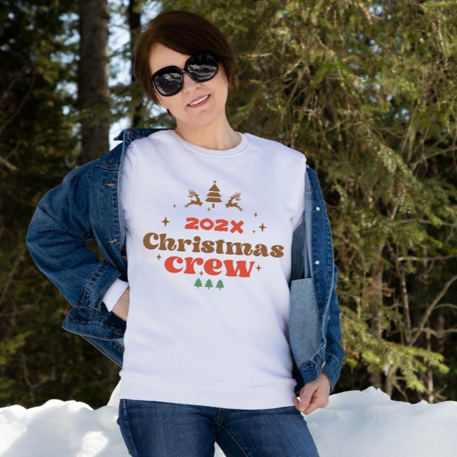Sudadera Equipo de Navidades de año personalizado (Custom Year Holiday Christmas Crew Women’s Sweatshirt)