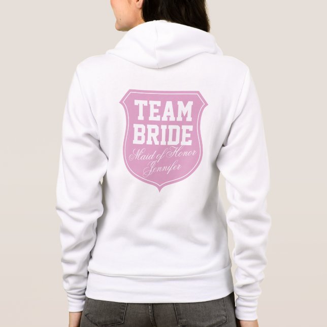 Sudadera Equipo de novias con una empleada de honor | PERSO (Reverso)