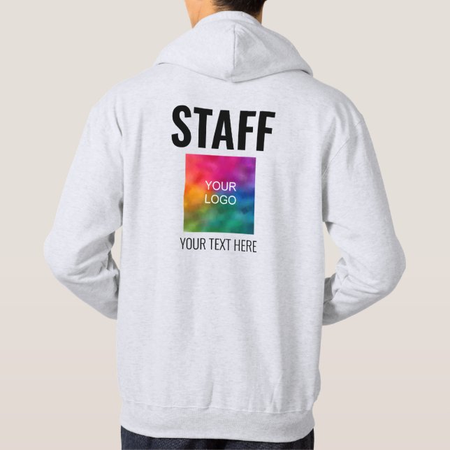 Sudadera Equipo de personal del logotipo de texto de doble  (Reverso)