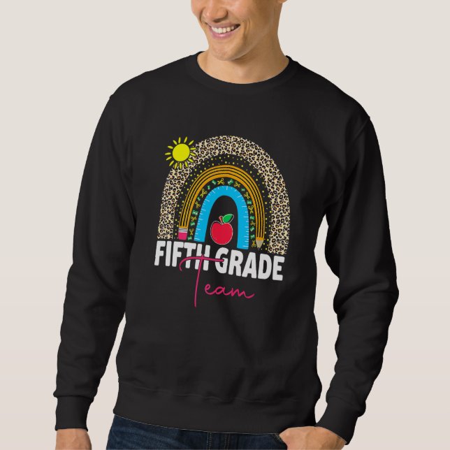 Sudadera Equipo de Profesores de Quinto Grado Rainbow Hola  (Anverso)