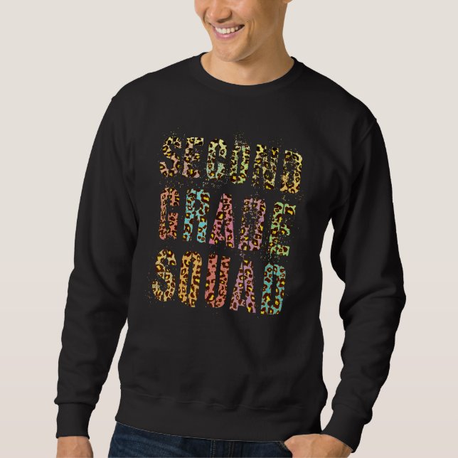 Sudadera Equipo de Segundo Grado Estampado de Leopardo Hola (Anverso)