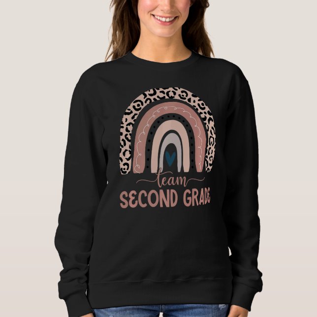 Sudadera Equipo de segundo grado Leopard Rainbow de vuelta  (Anverso)