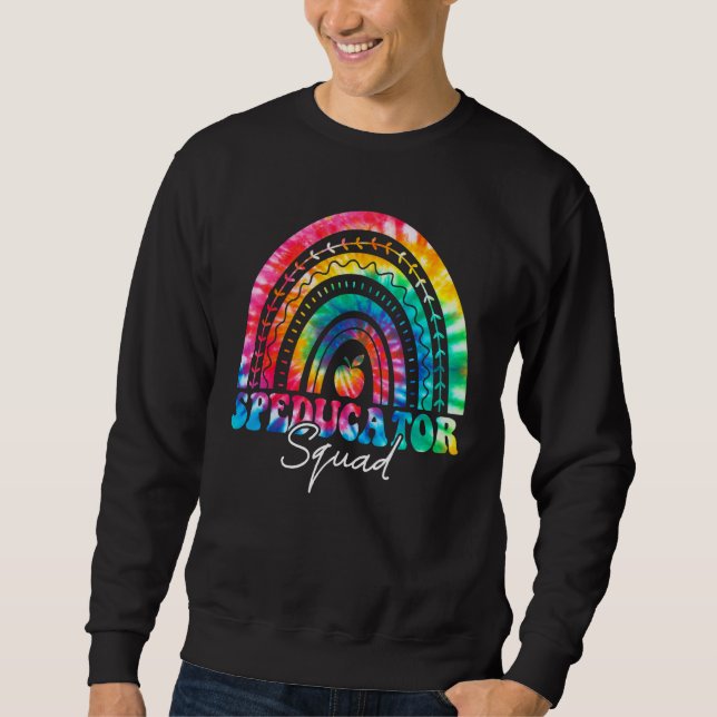 Sudadera Equipo de Speducator Corbata Arcoíris Tinte Profes (Anverso)