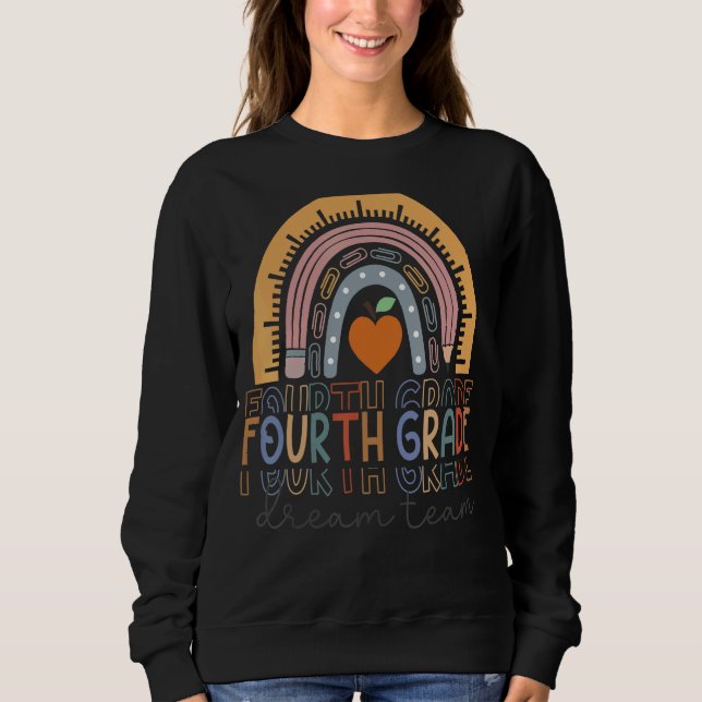 Sudadera Equipo De Sueño De Cuarto Grado Arcoiris Bienvenid (Anverso)