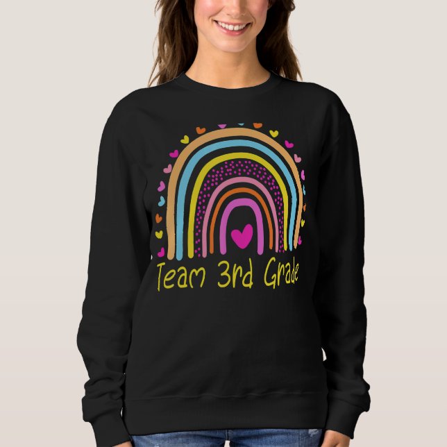 Sudadera Equipo de tercer grado de docente en arcoiris de t (Anverso)