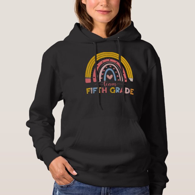 Sudadera Equipo Educativo Cute Arcoiris Quinto Grado Primer (Anverso)