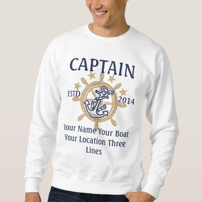 Sudadera Equipo personalizado del capitán del capitán (Anverso)