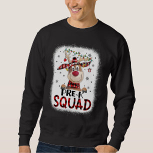 Sudadera Equipo Pre K Cuadro Reno Gorro de Santa Maestra Ch