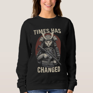 Sudadera Equipo Táctico de Pintura de Gato Samurái Divertid
