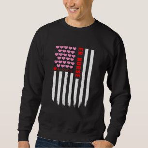 Sudadera Er Enfermera Corazón de Bandera Americana