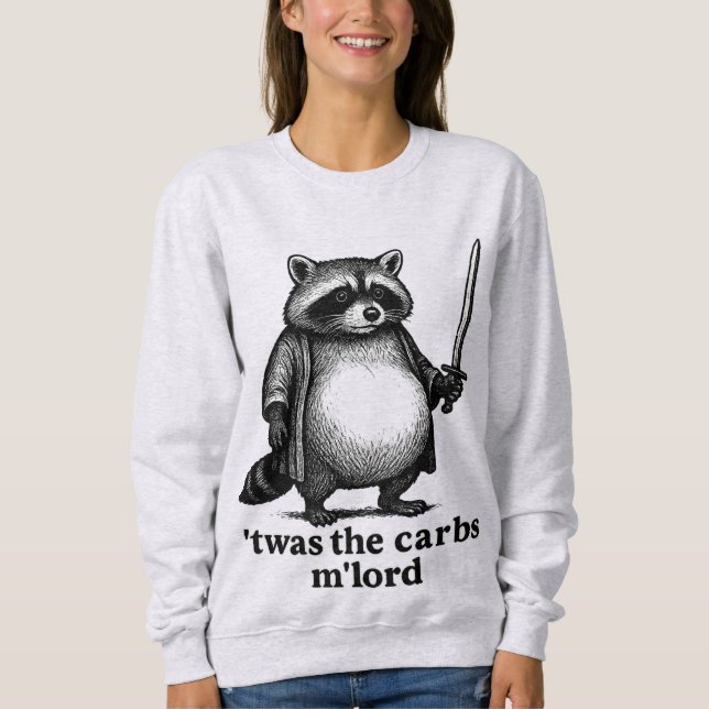 Sudadera ERAN Los Carbs M'Lord Mapache | Basura Medieval Pa (Anverso)