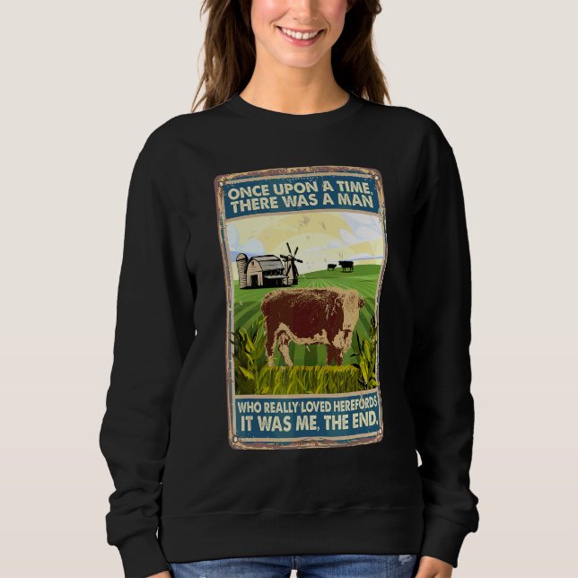 Sudadera Érase una vez un hombre que criaba vacas Herefo (Anverso)