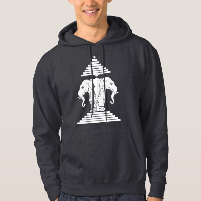 Sudadera Erawan tres dirigió Lao del elefante/la bandera de (Anverso)
