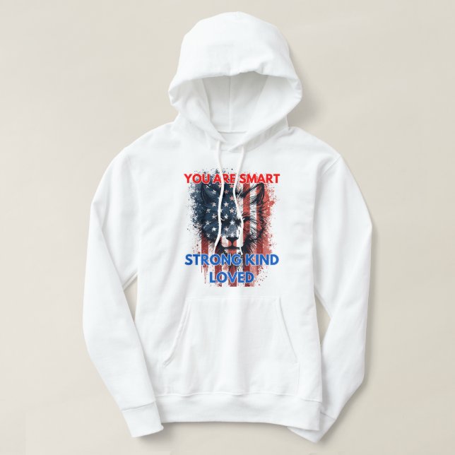 Sudadera Eres Inteligente Fuerte Amable Amado (Diseño del anverso)