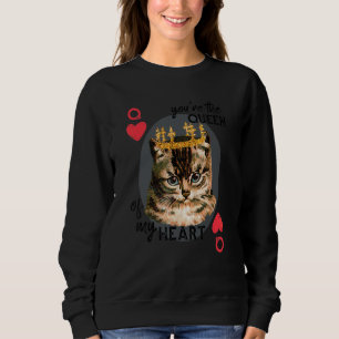 Sudadera Eres La Reina De Mi Corazón Rojo Gato Mamá Cr