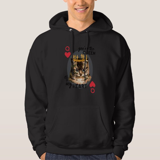 Sudadera Eres La Reina De Mi Corazón Rojo Gato Mamá Cr (Anverso)