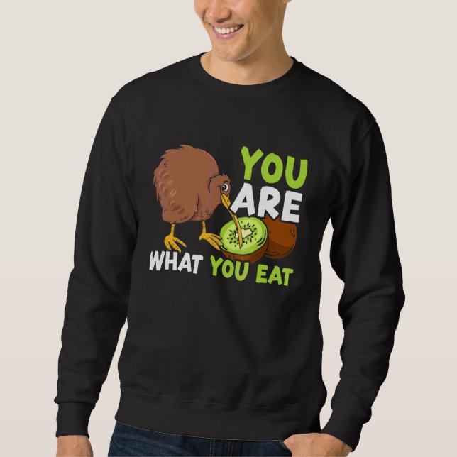 Sudadera Eres lo que comes pájaro kiwi Nueva Zelanda (Anverso)
