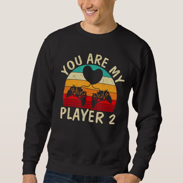 Sudadera Eres Mi Jugador 2 Controlador Corazones Gamer Vale (Anverso)