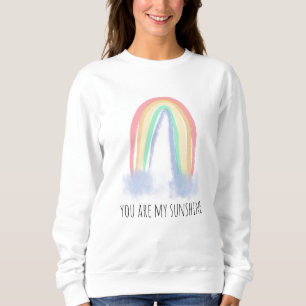 Sudadera Eres mi sol acuarela pintada arcoíris