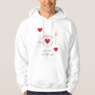 Sudadera Eres Mío Arte de Línea de Corazón Minimalista
