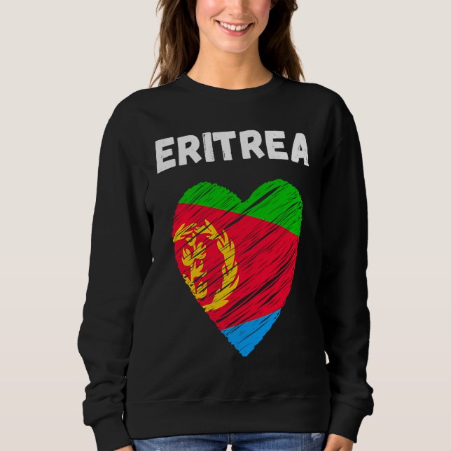Sudadera Eritrea Flag Holiday Eritrea Heart Eritrean Flag (Anverso)